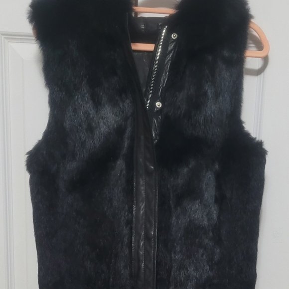 New York Look Jackets & Coats Leather And Fur Reversable Hooded